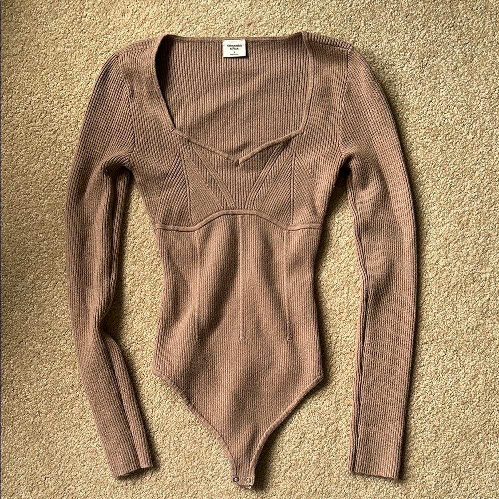 Tan Long Sleeve Bodysuit